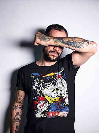 Футболка з аніме принтом Йу Йу Хакусхо Йусуке оверсайз (S/M/L) Чорний AnimeJ0155 Дніпро