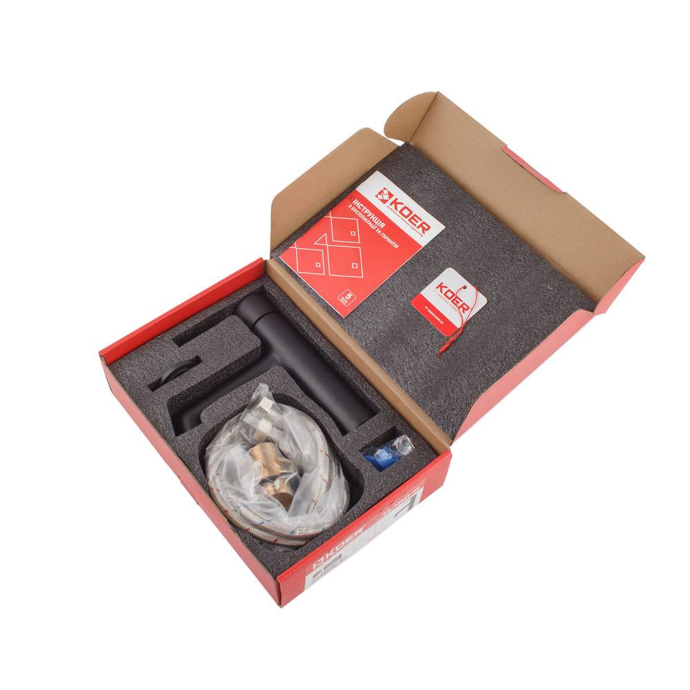 Черный смеситель для умывальника Koer KB-10029-05 (KR5487) Харьков - изображение 6
