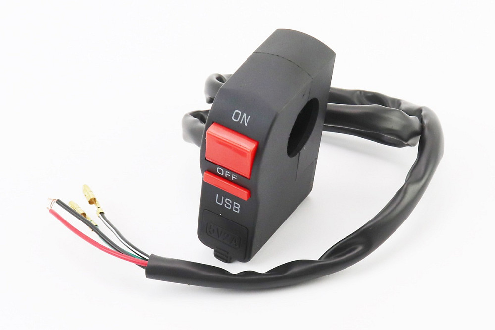 Зарядка USB універсальна на 1 вихід, з кнопкою вкл/викл (кріплення на кермо) Київ - фото 1