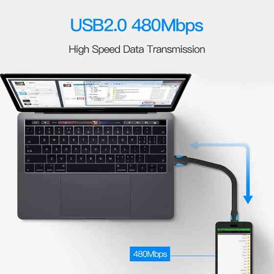 Кабель USB 2.0 AM-micro BM 2.0м Black Vention Вінниця