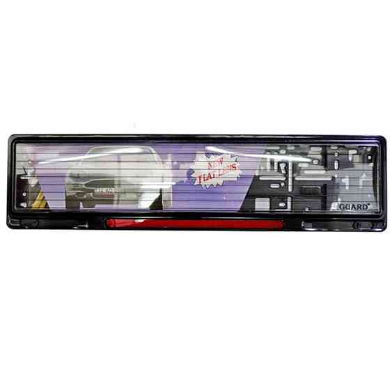 Рамка номерного знаку Guard під склом з червоним світловідбивачем 1шт Київ