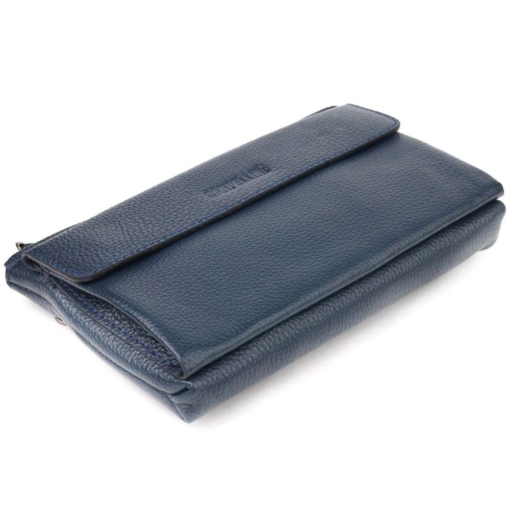 Чоловічий клатч з натуральної шкіри Синій (CANPELLINI) Київ - фото 9