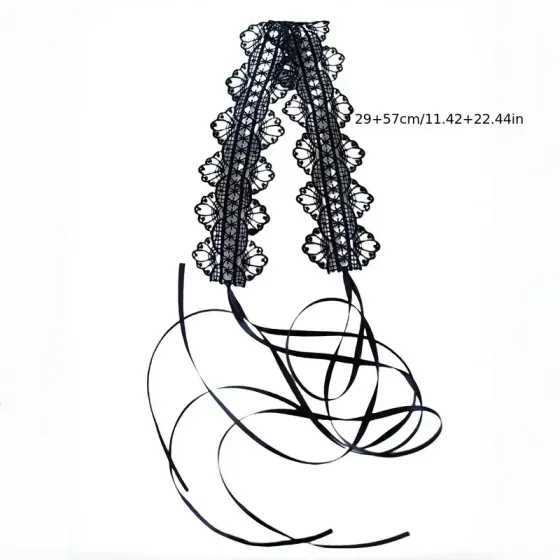 Женский кружевной чокер черного цвета – готический аксессуар на шею Киев