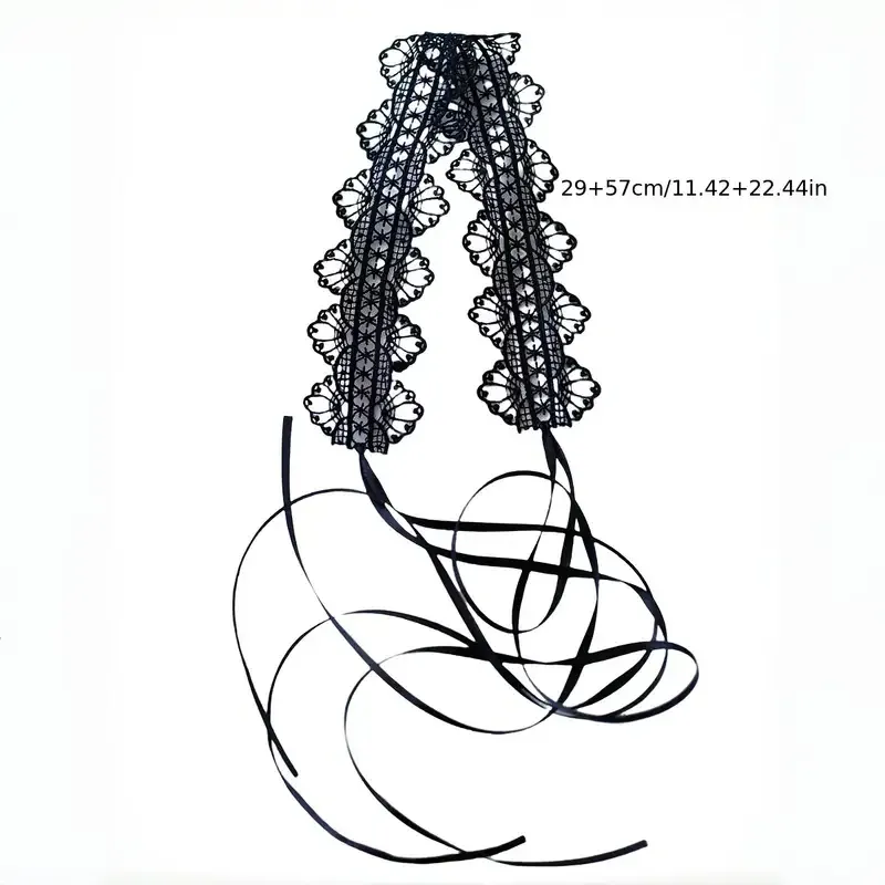 Женский кружевной чокер черного цвета – готический аксессуар на шею Киев - изображение 6