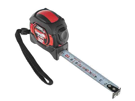 Рулетка нейлонова "Tvardy" двостороння з магнітом та автостопом 3 м/16 мм, КЛАС I Київ