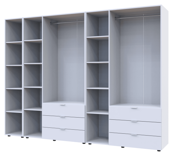 Комплект шкафов для одежды Doros Гелар (3 шт.) 270,6х49,5х203,4 см Белый (DRS-011179) Днепр