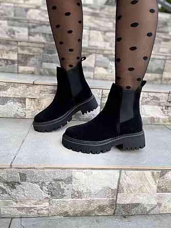 Черевики жіночі GREMMY чорні замша натуральна зима висота 13 см (4914) Коломыя