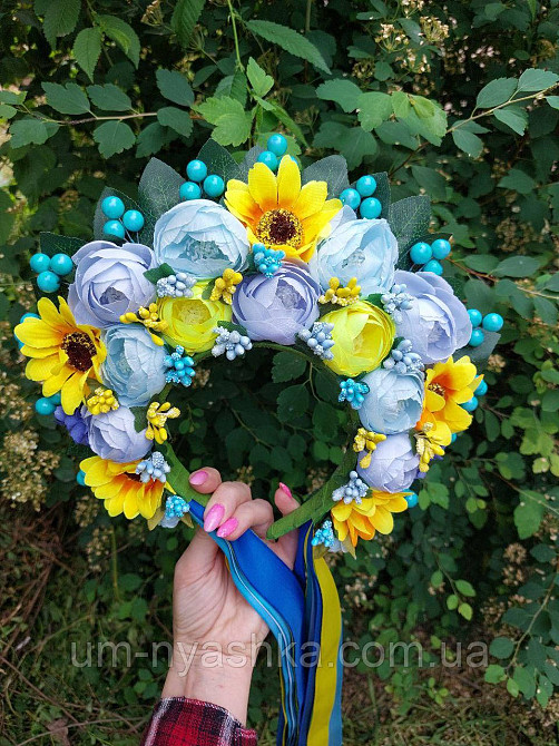 Віночок український вишневий сценічний зі стрічками Кривий Ріг - фото 6