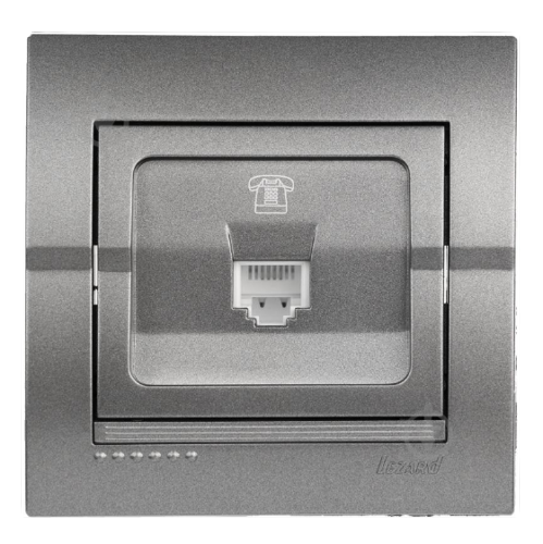 DERIY темно-сірий металік Розетка внутрішня телефонна євро Лезард Житомир - фото 2