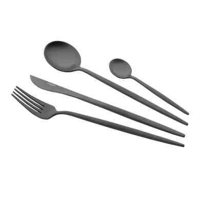 Набір столових приборів Ardesto Black Mars Trento, 4 прибори, нержавіюча сталь, чорний (AR0704TB) Вінниця