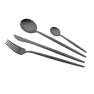 Набор столовых приборов Ardesto Black Mars Trento, 4 прибори, нержавіюча сталь, чорний (AR0704TB) Винница - изображение 1