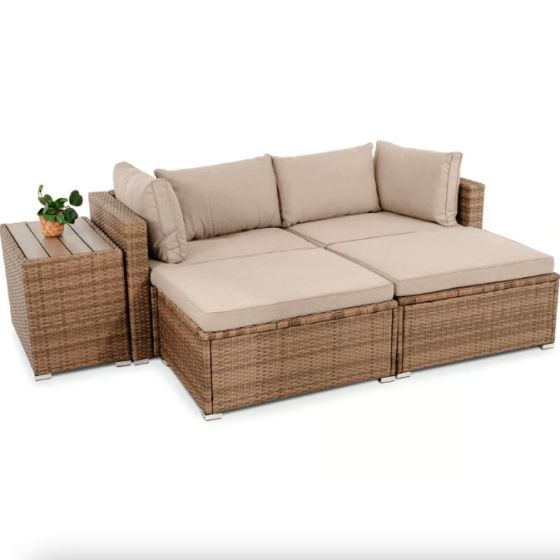 Набір садових меблів зі столом і кріслами для дому саду дачі комфортна зона відпочинку Di Volio Alzano бежевий Київ