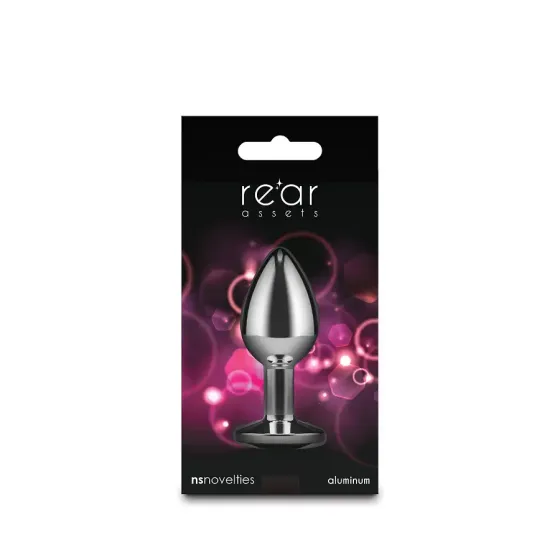 Анальна пробка NS Novelties Rear Assets - Silver - Small - Pink Gem Львів