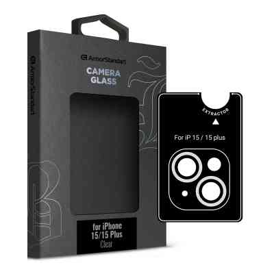Стекло защитное Armorstandart Camera glass Supreme Black Icon iPhone 15/15 Plus Clear (ARM76599) Винница