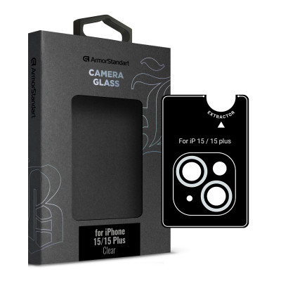 Стекло защитное Armorstandart Camera glass Supreme Black Icon iPhone 15/15 Plus Clear (ARM76599) Винница - изображение 1
