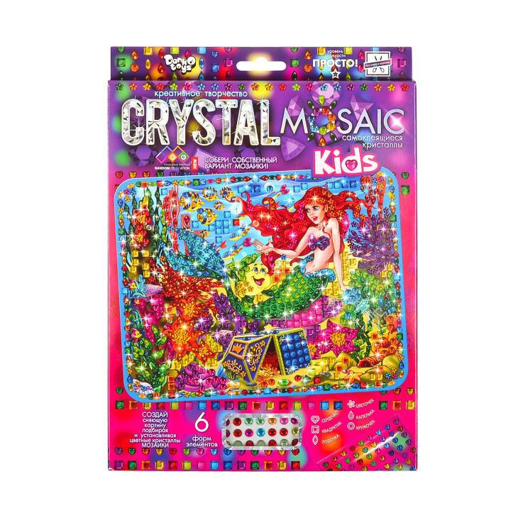 Набір креативної творчості "Kids Crystal Mosaic" CRMk-01-05, 6 форм елементів Вінниця - фото 1