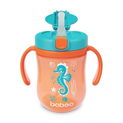 Поїльник-непроливайка Baboo з трубочкою Marine 300 мл Помаранчева (90601) Вінниця - фото 2