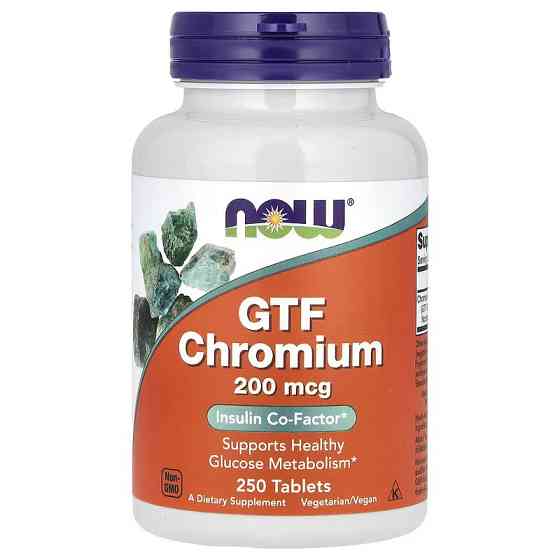 Хром GTF NOW GTF Chromium, 200 mcg, 250 Tablets Луцьк
