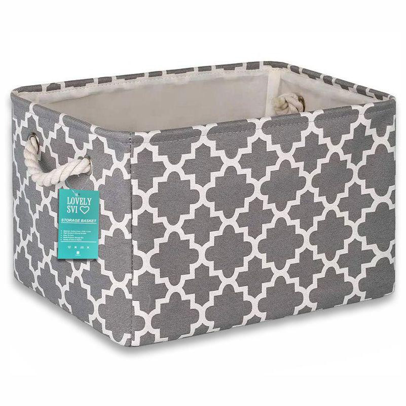 Корзина Органайзер Lovely Svi для хранения белья, одежды, косметики, книг, игрушек - 38×28×24 см - Серый Киев - изображение 1