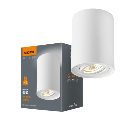 LED Світильник накладний під лампу GU10 білий VL-SPF13A-W Videx Житомир