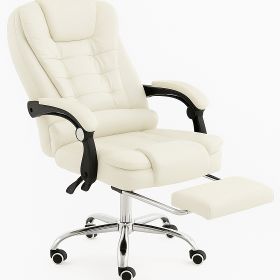 Крісло офісне Diego D2 молочне Київ