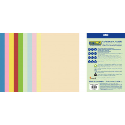 Бумага Buromax А4, 80g, PASTEL+INTENSIVE, 10colors, 50sh, EUROMAX (BM.2721650E-99) Винница - изображение 2