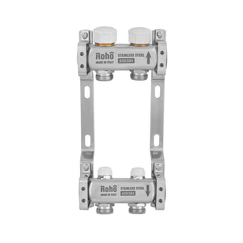 Колектор з термостатичними та запірними клапанами Roho R805-02M - 1"x 2 вих. (RO1072) Київ - фото 2