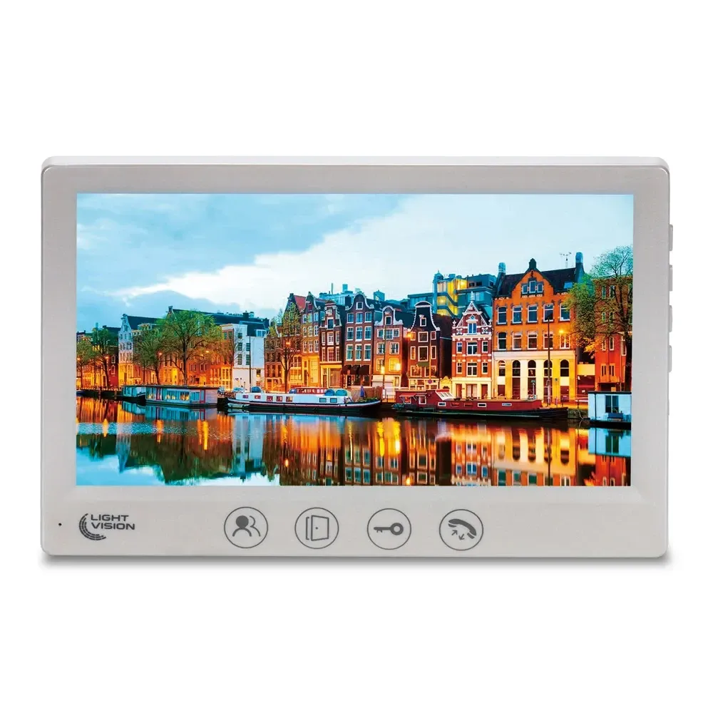 Комплект відеодомофона Light Vision з електрозамком: домофон 7" AMSTERDAM FHD White, відеопанель 2Mp RIO FHD Grey, Київ - фото 18