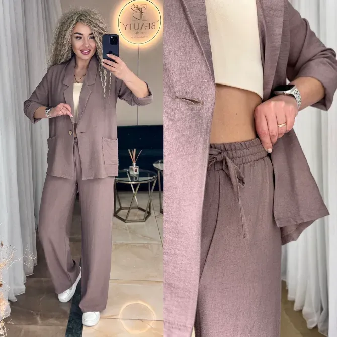 Костюм двійка. Піджак + брюки палаццо — готовий образ на кожен день. Одеса - фото 5