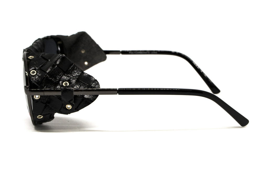 Окуляри захисні Global Vision Aviator-5 GunMetal (gray), сірі в темній оправі зі з'ємним ущільнювачем із синтетичної "шкіри" Київ - фото 3