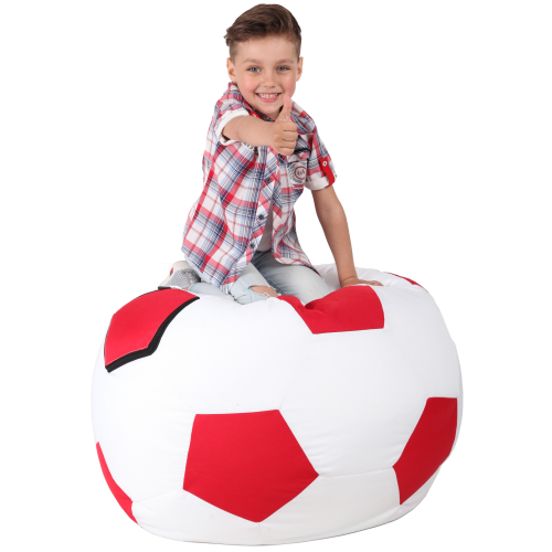 Крісло-мішок М'яч Хатка середній Білий з Червоним Київ