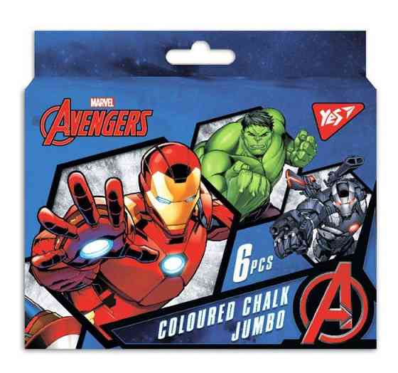 Крейда кольорова 6 шт. "Yes" JUMBO Marvel кругла, 400388, шт Київ