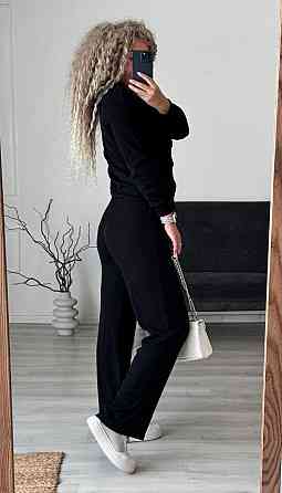 Женский стильный повседневный костюм двойка: кардиган на пуговицах + брюки трикотажный рубчик Одесса