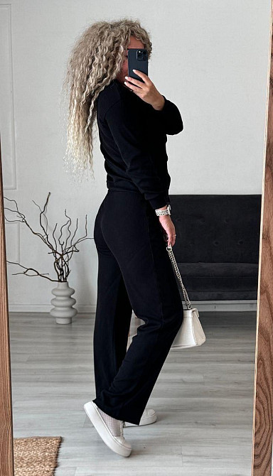 Женский стильный повседневный костюм двойка: кардиган на пуговицах + брюки трикотажный рубчик Одесса - изображение 2