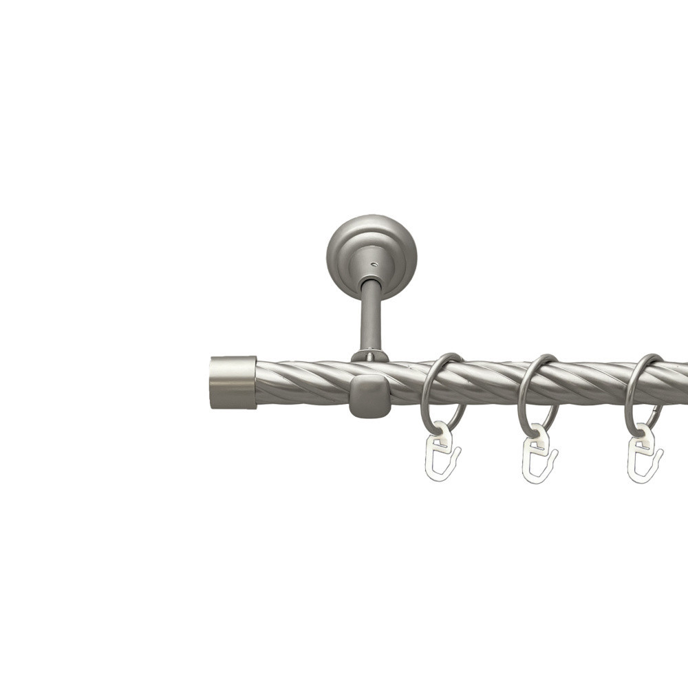 Карниз Orvit Заглушка металевий однорядний відкритий скручена труба кільце металеве Сатин 19 мм 300 см Львов - изображение 1