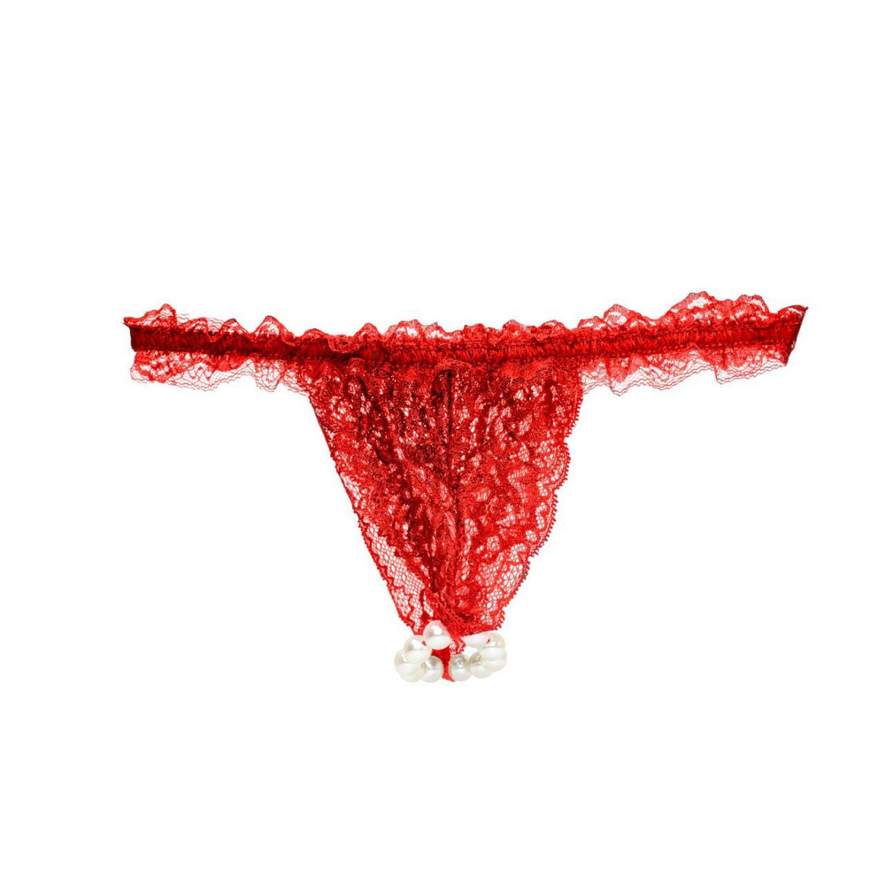 Набор Intt BRAZILIAN PANTY RED: трусики на резинке S-XL с жемчужным кольцом + клубничный лубрикант Sex Aura Киев - изображение 2
