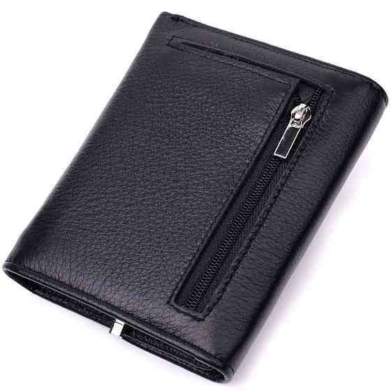 Симпатичный женский кошелек с монетницей из натуральной кожи Черный (ST Leather) Киев