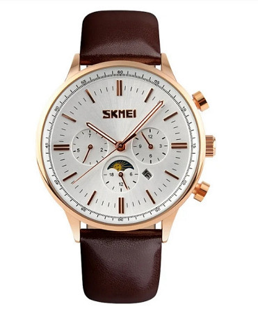Мужские классичесие часы Skmei 9117 White Gold Винница - изображение 3