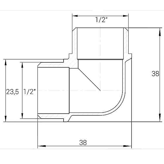 Кутник 1/2″ЗЗ нікельований NL332S OPTIMUM (000030769) Київ