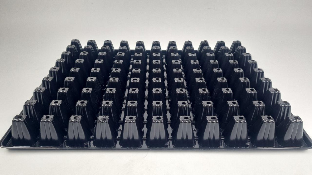 Кассета для рассады 43,5*32,5* 4 пластиковая  на 99 V-ячеек-30 см3(ячейка35мм*35мм*40мм конус) (1 шт) Харьков - изображение 2