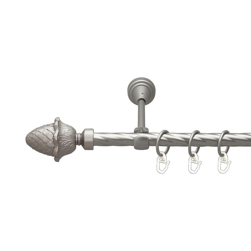 Карниз Orvit Цинара металевий однорядний відкритий скручена труба кільце металеве Сатин 16 мм 300 см Львов - изображение 1