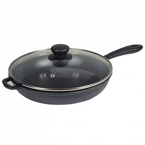 Сковорідка d24*4см скляна кришка чавунна лита Т2013С3 Майстерня Житомир - фото 2