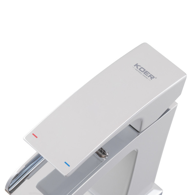 Смеситель для умывальника Koer KB-14007-04 водопад хром-белый KR5155 Харьков - изображение 5