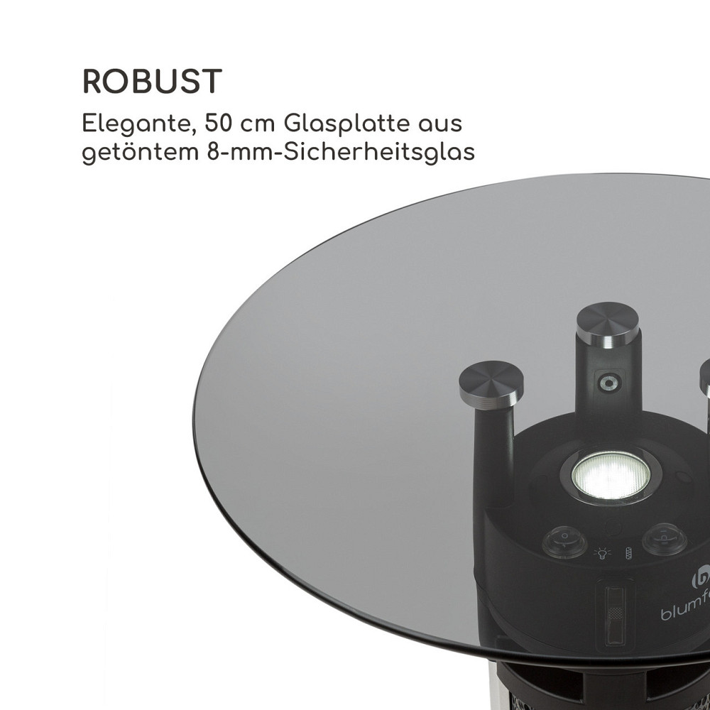 Primal Heat 65 Bistro Table Carbon IR Нагрівальний елемент 1200W LED 65 см Скло 65 см (Німеччина, читати Рівне - фото 8