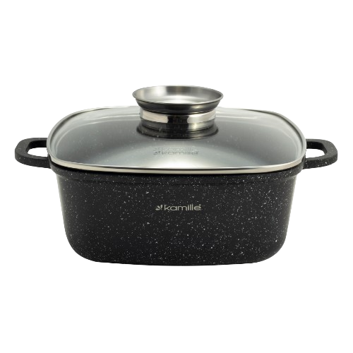 Набір каструль 7 предметів квадратні (каструлі d20см-2,3л/d24см-4,4л/28см-6,5л + прихватки) 4435 KAMILLE Житомир - фото 3