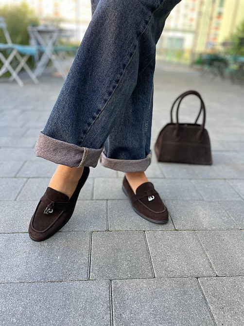 Mermaid Лофери жіночі Mermaid Б-1 шоколодні/чор.під (весна-осінь, замша натуральна) (6007) Коломия - фото 7