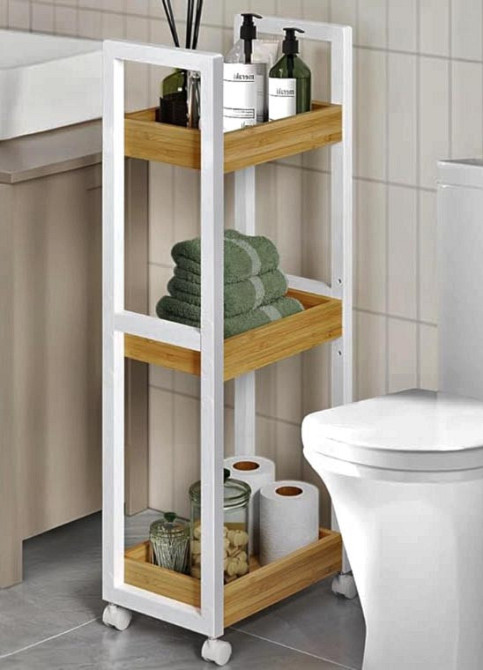 Этажерка для ванной на колёсиках 