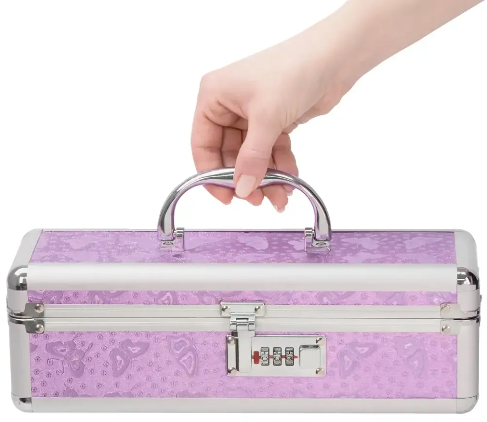 Кейс для зберігання секс-іграшок BMS Factory - The Toy Chest Lokable Vibrator Case Purple з кодовим Львів - фото 4