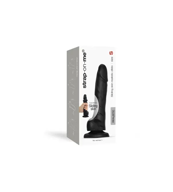 Реалістичний фалоімітатор Strap-On-Me Sliding Skin Realistic Dildo Black - S, ефект рухливої шкіри Львів - фото 8