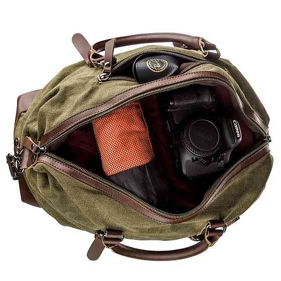 Дорожня сумка текстильна Vintage 20171 Зелена Київ